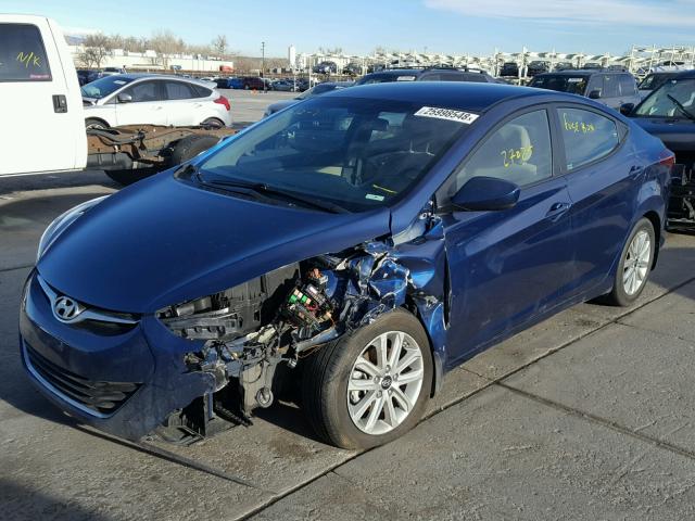 5NPDH4AE9GH689223 - 2016 HYUNDAI ELANTRA SE BLUE photo 2