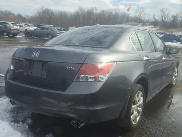 1HGCP36818A006159 - 2008 HONDA ACCORD EXL GRAY photo 4