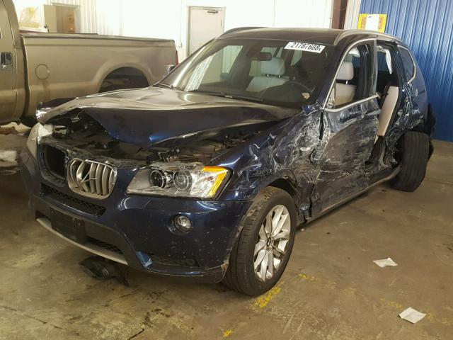 5UXWX5C50CL721334 - 2012 BMW X3 XDRIVE2 BLUE photo 2