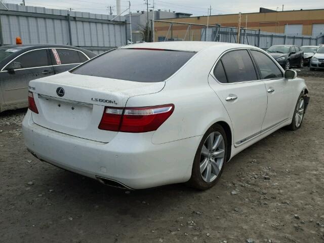 JTHDU46F585001330 - 2008 LEXUS LS 600HL WHITE photo 4