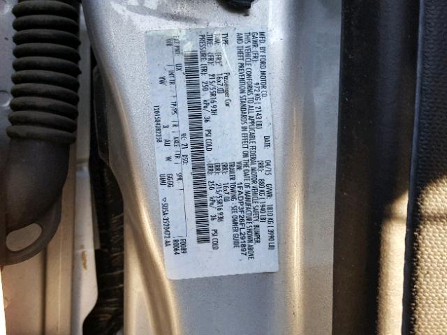 1FADP3F26FL291897 - 2015 FORD FOCUS SE SILVER photo 10