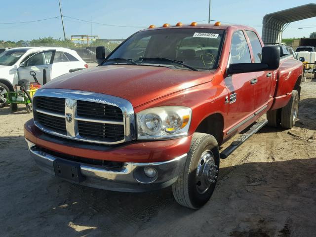 3D7MX48A27G825373 - 2007 DODGE RAM 3500 S RED photo 2