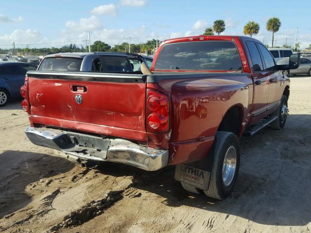 3D7MX48A27G825373 - 2007 DODGE RAM 3500 S RED photo 4