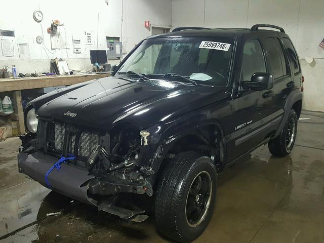 1J4GL48K43W609431 - 2003 JEEP LIBERTY SP BLACK photo 2