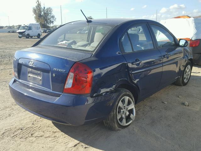 KMHCN4AC4AU430652 - 2010 HYUNDAI ACCENT GLS BLUE photo 4