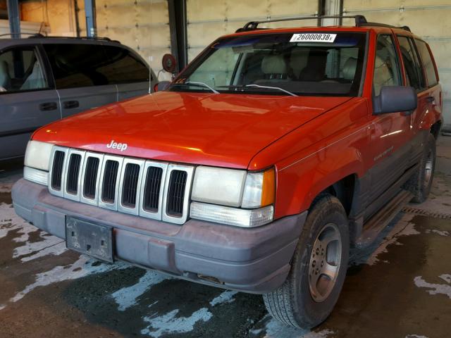 1J4GZ58Y8VC622731 - 1997 JEEP GRAND CHER RED photo 2