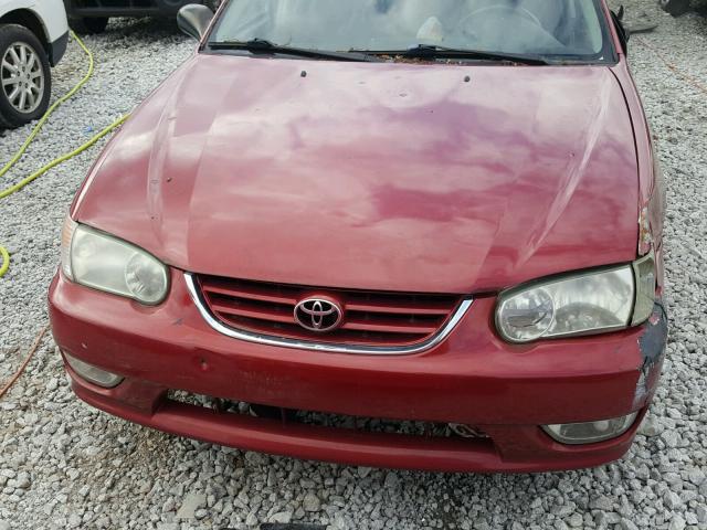 1NXBR12E31Z452575 - 2001 TOYOTA COROLLA CE RED photo 10