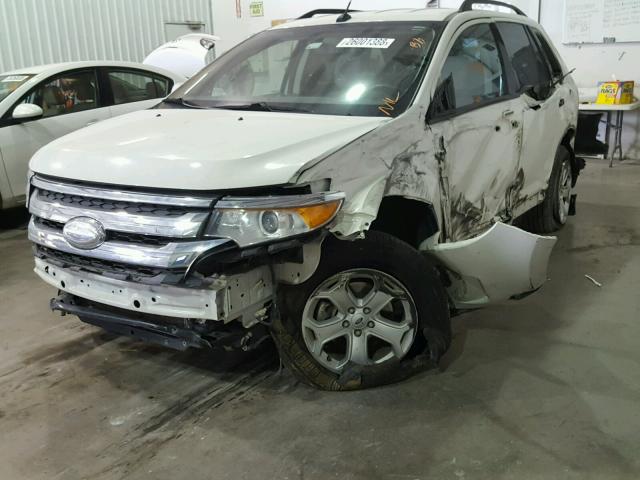 2FMDK3JC3CBA91219 - 2012 FORD EDGE SEL WHITE photo 2