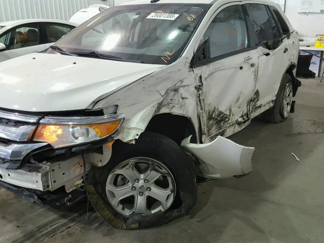 2FMDK3JC3CBA91219 - 2012 FORD EDGE SEL WHITE photo 9