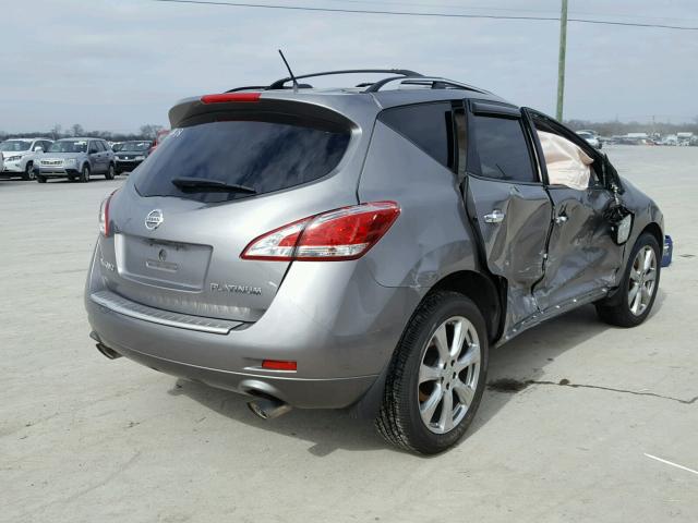 JN8AZ1MU1CW107724 - 2012 NISSAN MURANO S GRAY photo 4