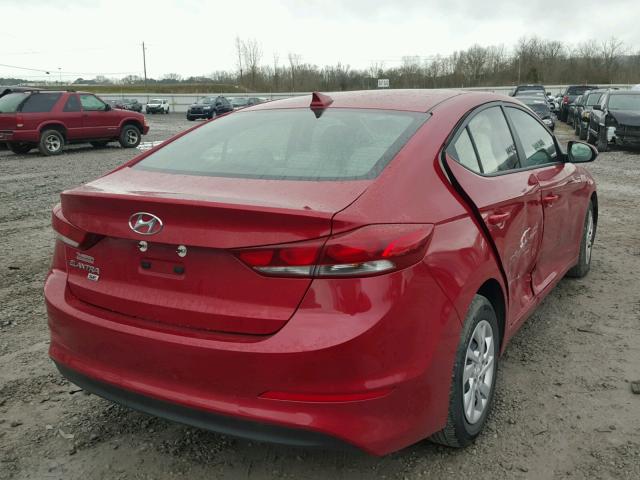 KMHD74LF8HU073458 - 2017 HYUNDAI ELANTRA SE RED photo 4