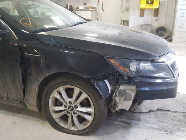 KNAGN4A70B5102968 - 2011 KIA OPTIMA EX BLACK photo 9