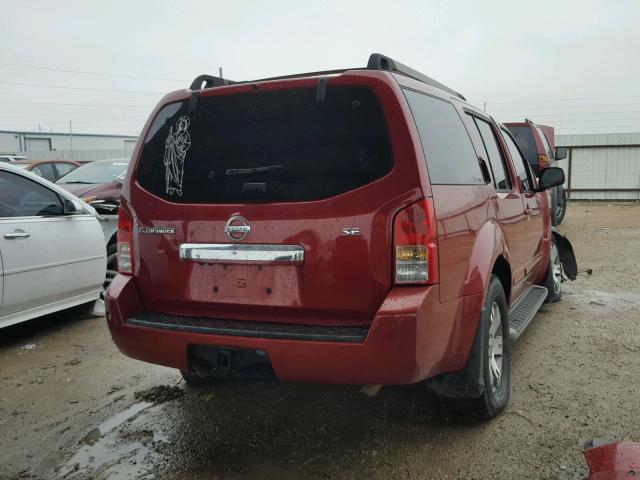 5N1AR18UX9C602810 - 2009 NISSAN PATHFINDER RED photo 4