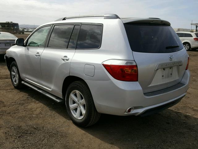 5TDZA3EH1AS003993 - 2010 TOYOTA HIGHLANDER SILVER photo 3