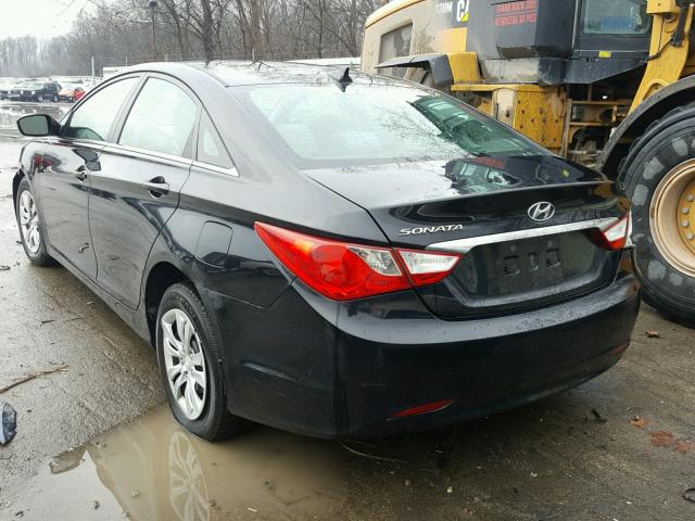 5NPEB4ACXCH382755 - 2012 HYUNDAI SONATA GLS BLACK photo 3