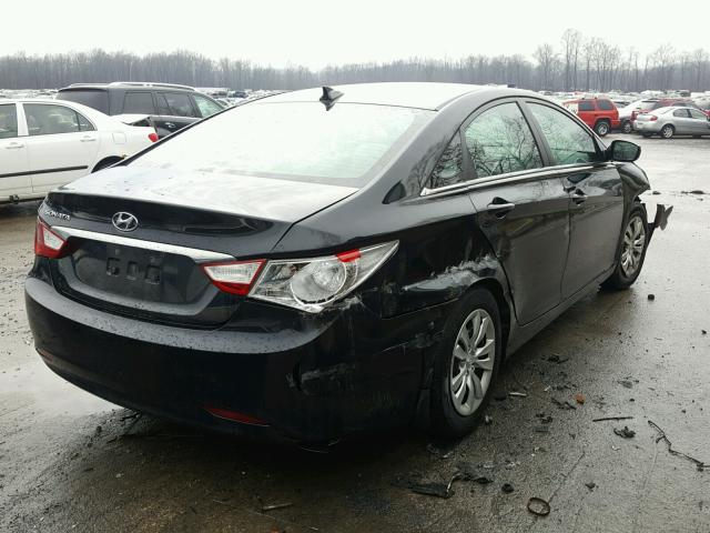 5NPEB4ACXCH382755 - 2012 HYUNDAI SONATA GLS BLACK photo 4