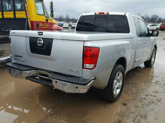 1N6BA06A55N544698 - 2005 NISSAN TITAN XE SILVER photo 4