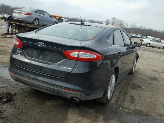 3FA6P0UU0ER134474 - 2014 FORD FUSION S H BLUE photo 4