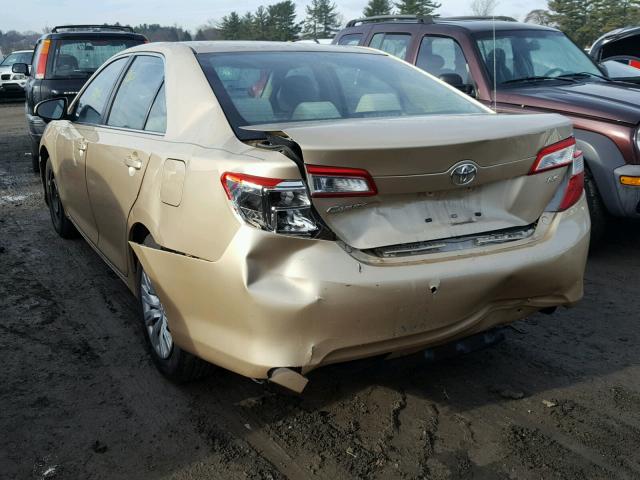 4T1BF1FK4CU089263 - 2012 TOYOTA CAMRY BASE GOLD photo 3