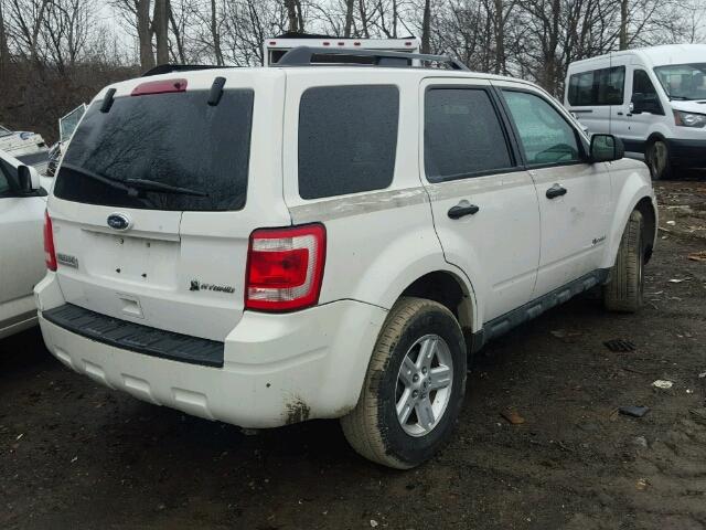 1FMCU5K31AKD27949 - 2010 FORD ESCAPE HYB WHITE photo 4