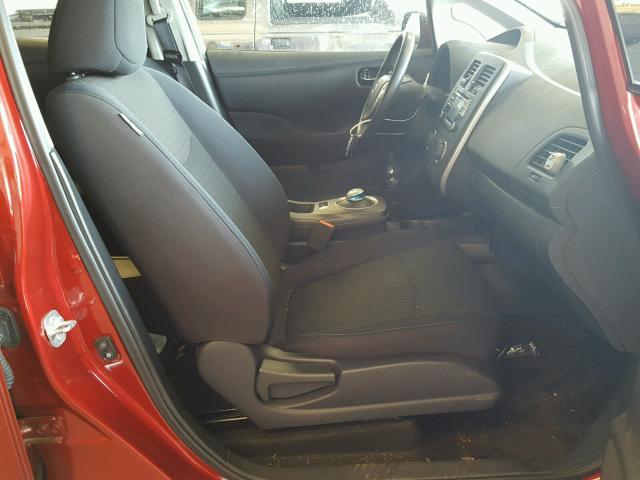 1N4AZ0CP1FC308360 - 2015 NISSAN LEAF S BURGUNDY photo 5