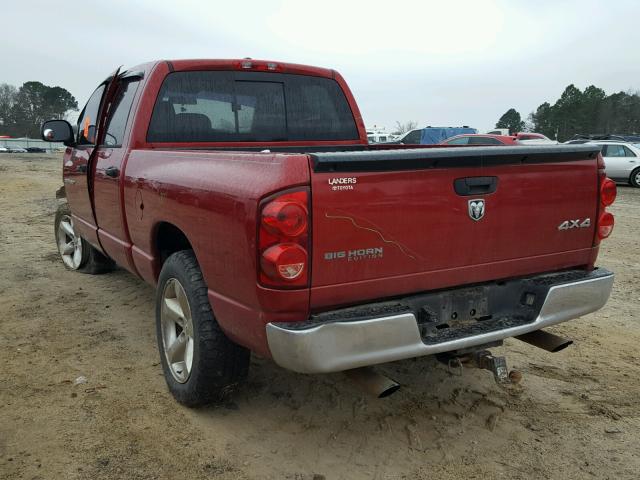 1D7HU18207S189319 - 2007 DODGE RAM 1500 S RED photo 3