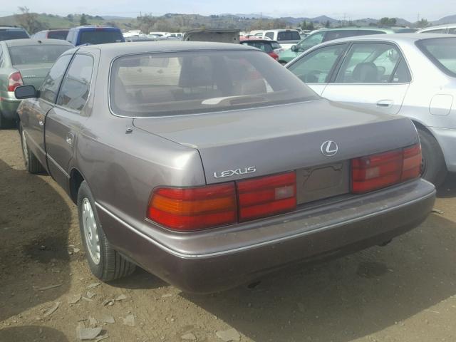 JT8UF11E7L0010835 - 1990 LEXUS LS 400 BROWN photo 3