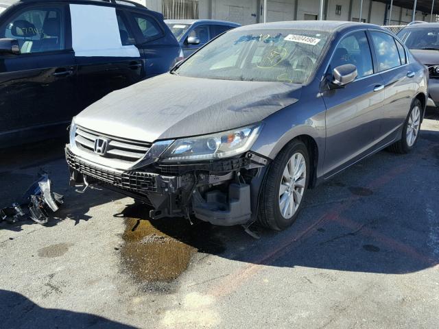 1HGCR2F7XEA002442 - 2014 HONDA ACCORD EX GRAY photo 2