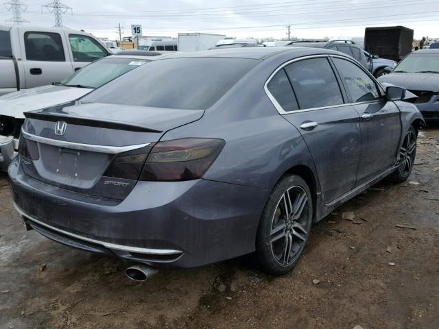 1HGCR2F51GA174540 - 2016 HONDA ACCORD SPO GRAY photo 4