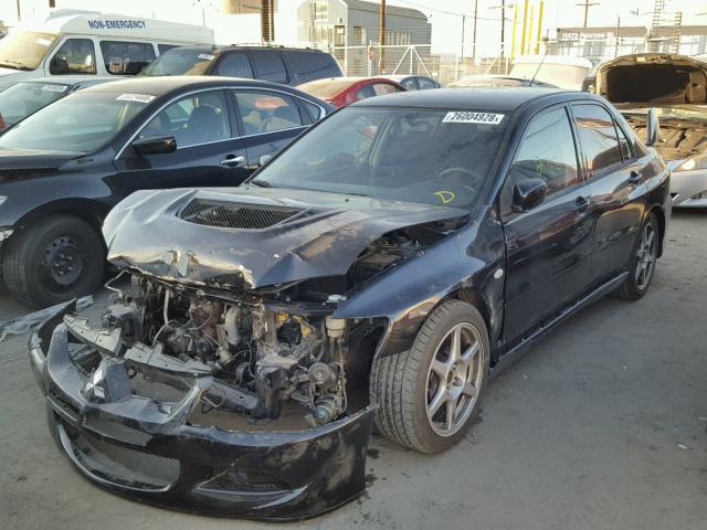 JA3AH86D95U030182 - 2005 MITSUBISHI LANCER EVO BLACK photo 2