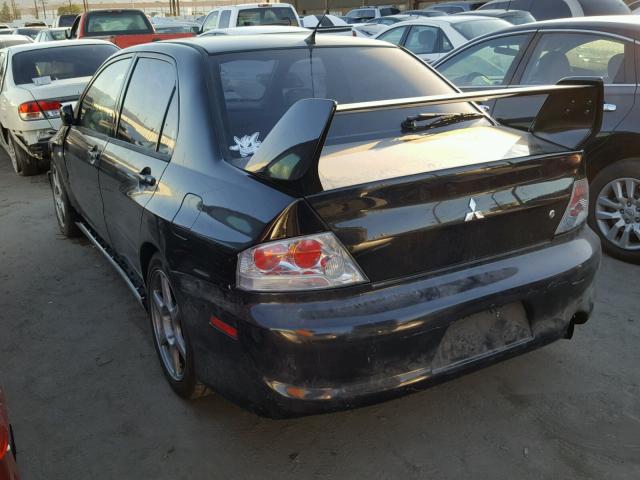 JA3AH86D95U030182 - 2005 MITSUBISHI LANCER EVO BLACK photo 3