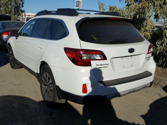 4S4BSALC4F3272469 - 2015 SUBARU OUTBACK 2. WHITE photo 3