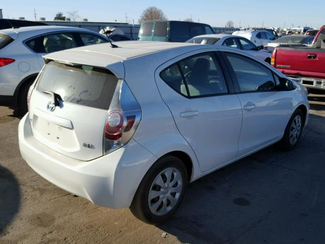 JTDKDTB31C1527159 - 2012 TOYOTA PRIUS C WHITE photo 4