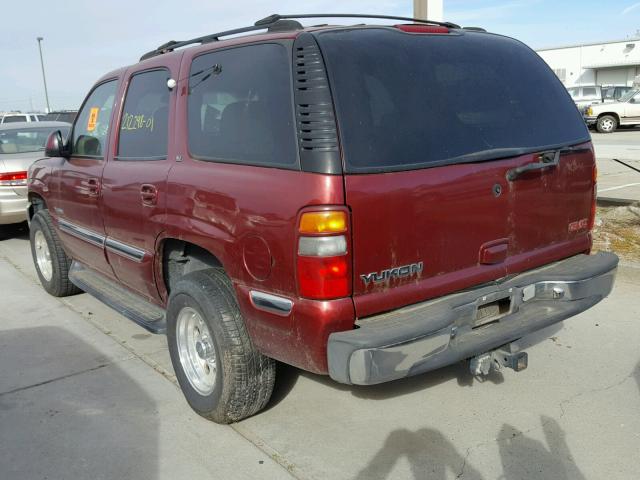 1GKEK13T01J212862 - 2001 GMC YUKON RED photo 3