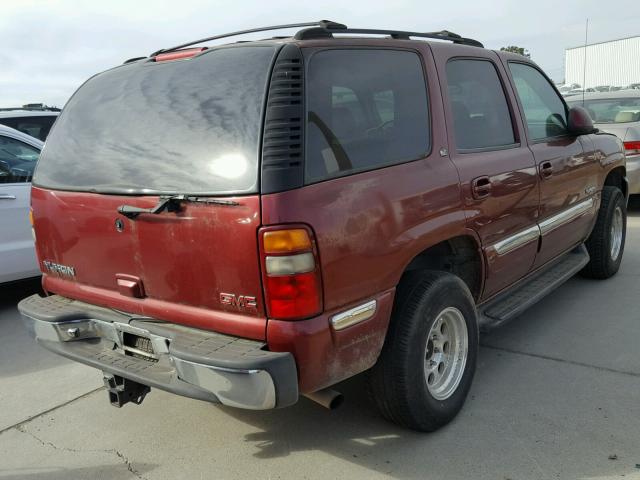 1GKEK13T01J212862 - 2001 GMC YUKON RED photo 4