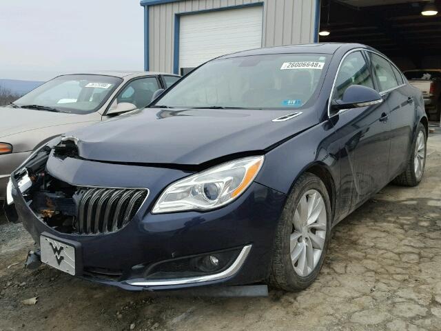 2G4GK5EX1F9271283 - 2015 BUICK REGAL BLUE photo 2