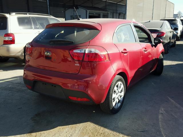 KNADM5A3XF6509799 - 2015 KIA RIO LX RED photo 4