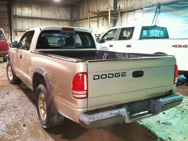 1B7GL12X12S693903 - 2002 DODGE DAKOTA BAS BEIGE photo 3