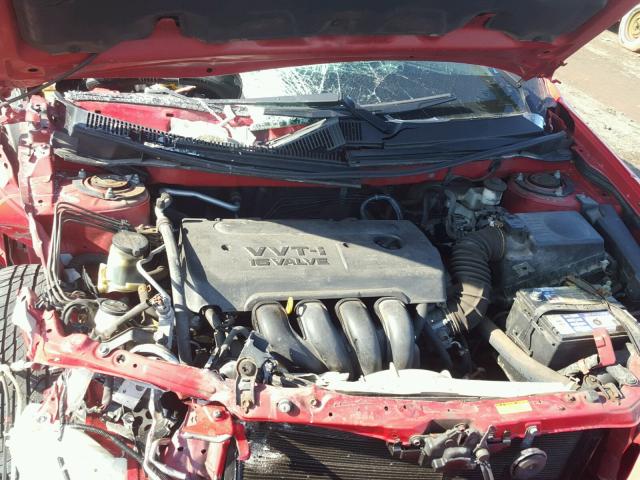 2T1KR32E17C626939 - 2007 TOYOTA COROLLA MA RED photo 7