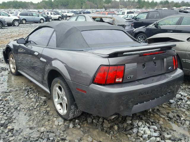 1FAFP45X73F413382 - 2003 FORD MUSTANG GT GRAY photo 3