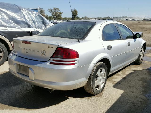 1B3EL36R54N208020 - 2004 DODGE STRATUS SE SILVER photo 4