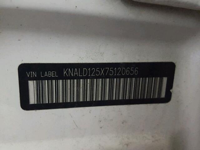 KNALD125X75120656 - 2007 KIA AMANTI WHITE photo 10