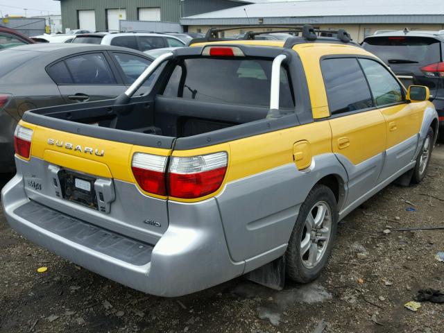 4S4BT61C236103154 - 2003 SUBARU BAJA YELLOW photo 4