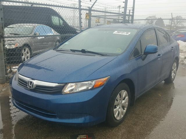 19XFB2F52CE018756 - 2012 HONDA CIVIC LX BLUE photo 2