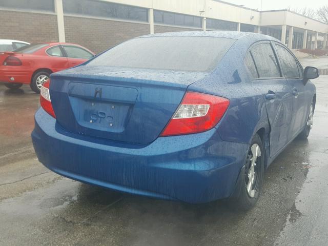 19XFB2F52CE018756 - 2012 HONDA CIVIC LX BLUE photo 4