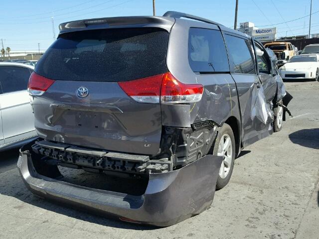 5TDKK3DC9ES501739 - 2014 TOYOTA SIENNA LE GRAY photo 4