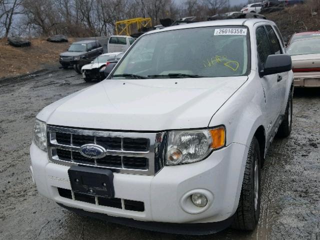 1FMCU59319KC41400 - 2009 FORD ESCAPE HYB WHITE photo 2