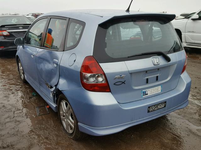 JHMGD38618S057531 - 2008 HONDA FIT SPORT BLUE photo 3