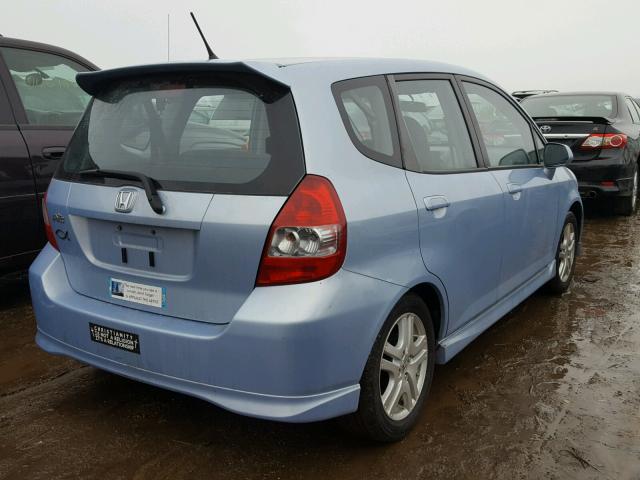 JHMGD38618S057531 - 2008 HONDA FIT SPORT BLUE photo 4