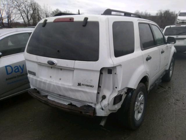 1FMCU59H58KB75413 - 2008 FORD ESCAPE HEV WHITE photo 4